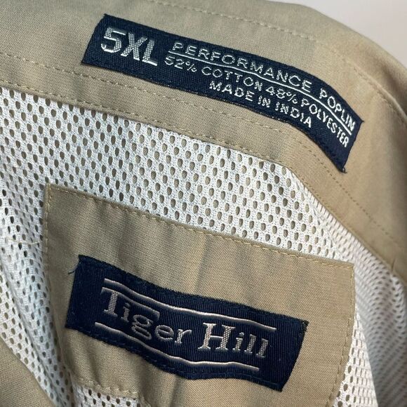 5 for $25🔥Tiger Hill ATM Logo Tan Button Front Sports Shirt 5XL - Picture 4 of 5